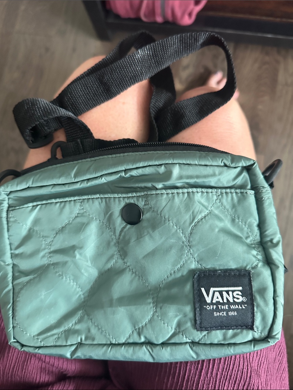 Vans Quilted Crossbody Bag in Sage